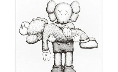 New KAWS print artwork featuring colorful abstract design on white background