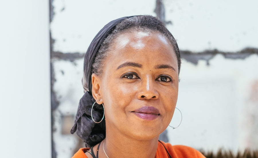 Wangechi Mutu working with prints artistic process close-up colorful mixed media artwork