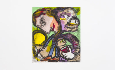 Dana Schutz artwork Launch Rough abstract painting with bold colors and dynamic brushstrokes