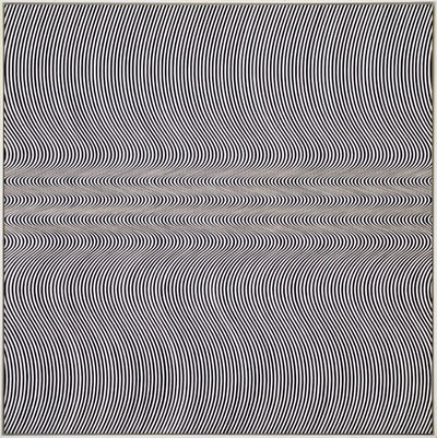 Bridget Riley Current 1964 abstract black and white optical art painting from Scala Archives