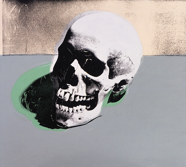 Dali Warhol Skull artwork 1976 surrealism pop art fusion colorful skull painting