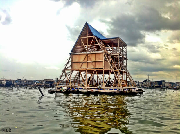 Makoko Floating School Lagos Nigeria architectural design by NLE C NLE sustainable education facility on water