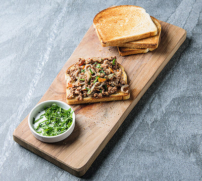toast day beef mince raw ground meat close-up cooking ingredient