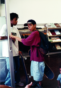 Javier Núñez at Supreme store by Larry Clark, Lafayette Street, NYC, 1994 