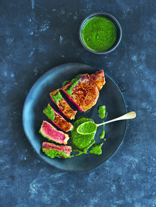 Steak with Chimichurri Sauce. Photography by Infraordinario Studio for Dalcò Edizioni S.r.l.