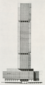 Drawing of the north elevation for the Pan Am Building, New York