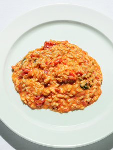 Risotto with tomato and basil