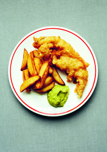 Battered fish and chips