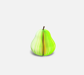 Kudamemo, Pear, 2009, Masashi Tentaku / D-Bros. Paper, Adhesive. Image courtesy of D-BROS. Wakanaeiro (Young Rice Seedlings)