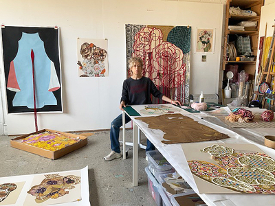 Georgie Hopton in her studio