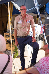 Thomas Hirschhorn at the Robert Walser-Sculpture, Biel/Bienne, 2019. Photo by Enrique Muñoz García.