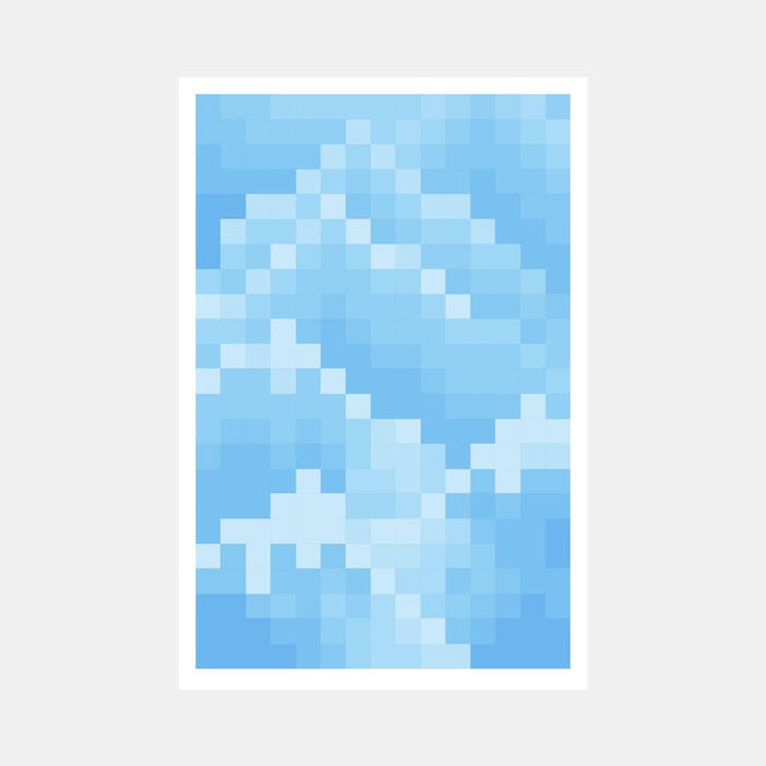 The Bruce High Quality Foundation: Mosaic Mountain Print Cyan (2017)