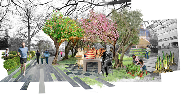 Renderings for The Promenade of Curiosities by Erect Architecture and J & L Gibbons