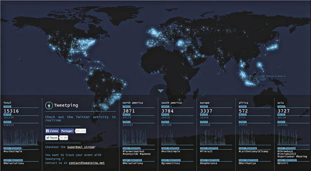 Tweetping, 2013, Franck Ernewein Digital, dimensions variable. From Map