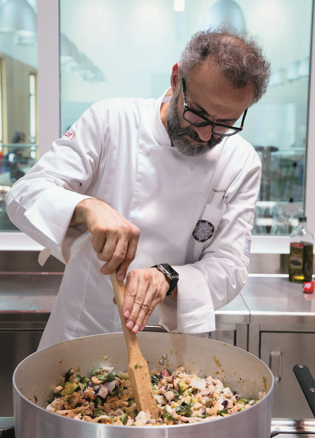 Massimo Bottura at Refettorio Ambrosiano, Milan, photographed by Emanuele Colombo