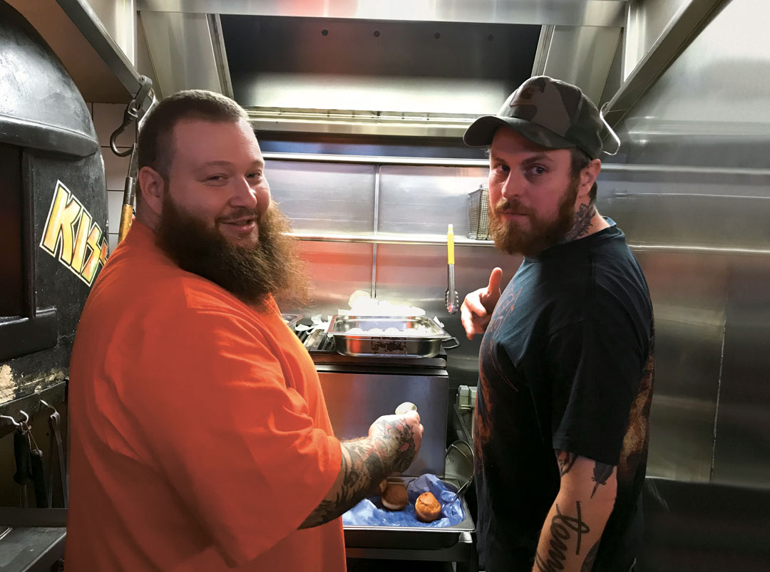 Lee Tiernan and Action Bronson. Photograph courtesy Black Axe Mangal 