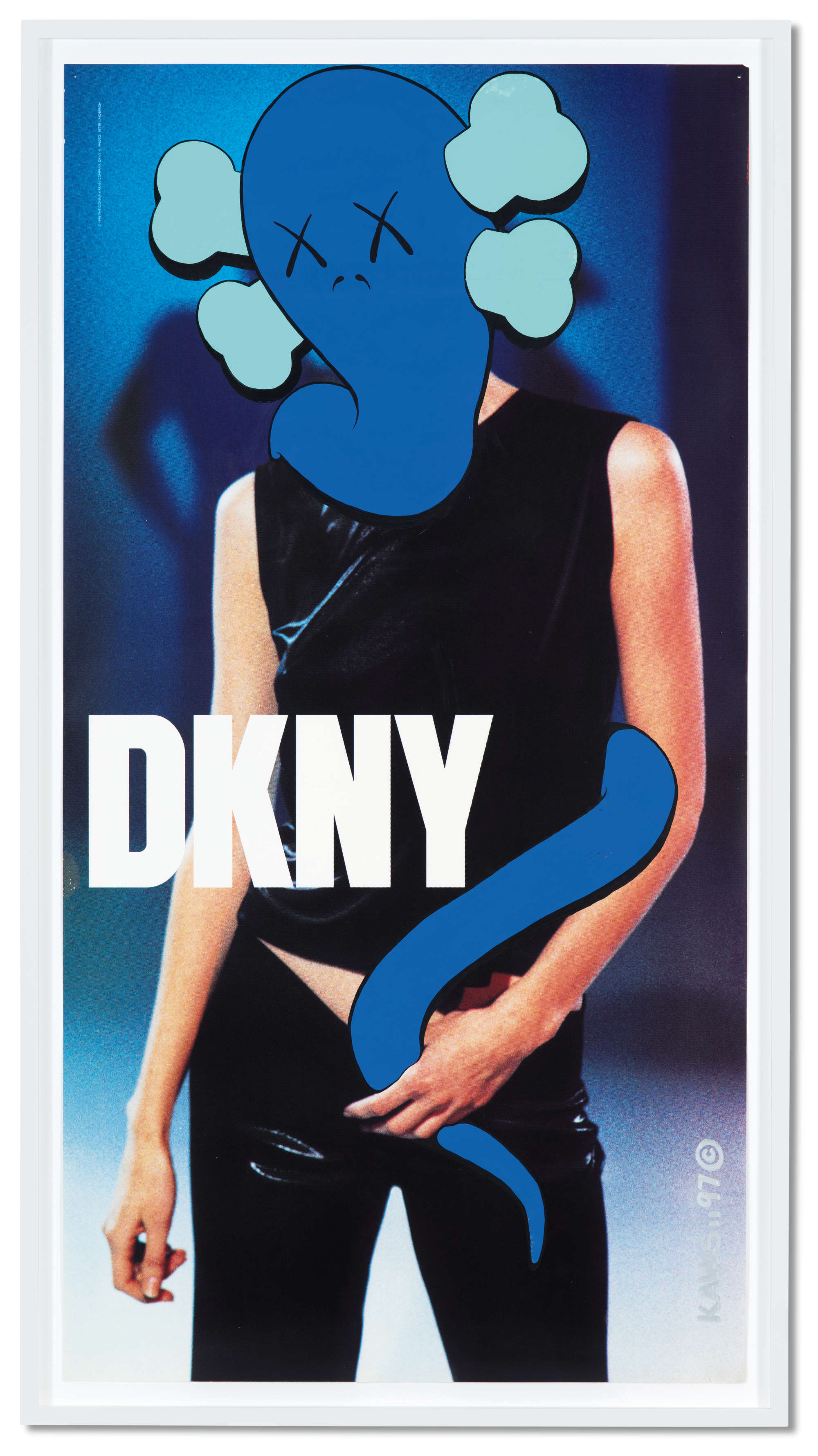 UNTITLED (DKNY), 1997, Acrylic on existing advertising poster. Photo: Farwad Owrang / © KAWS 