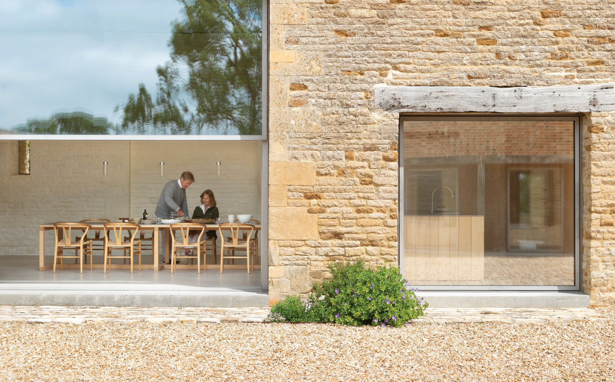 The barn dining room. Photography: Gilbert McCarragher