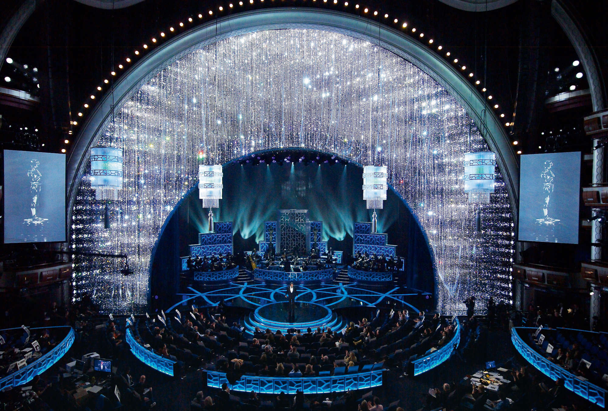 Stage design for the 81st and 82nd Academy Awards, 2008, 2009, Dolby Theatre (formerly the Kodak Theatre), Hollywood, Los Angeles. Photo by Eric Laignel