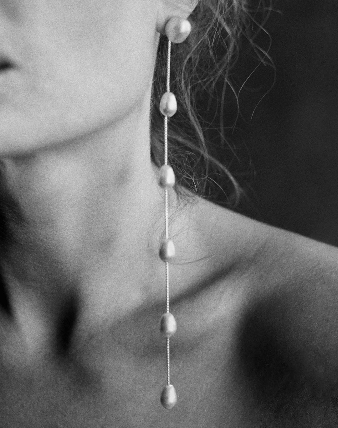 Sophie Buhai, Large Pearl Drop Earrings from the Fall/Winter 2017 collection - photo by Gillian Garcia