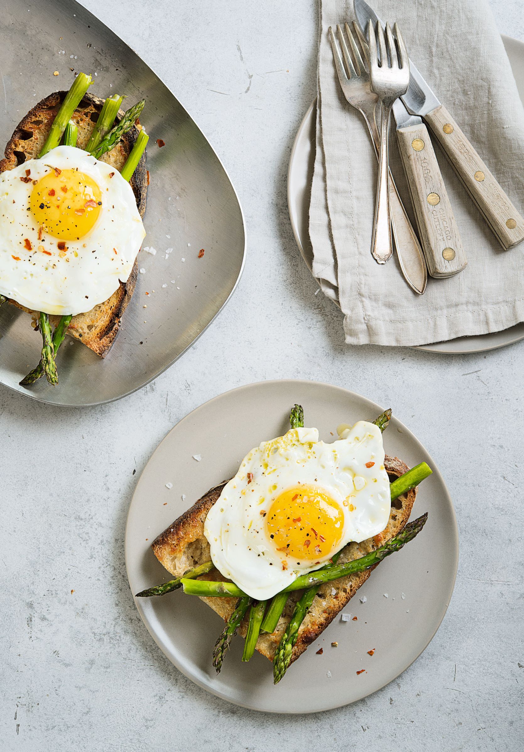 Parm Butter, Fried Egg and Asparagus Toast, from Toast