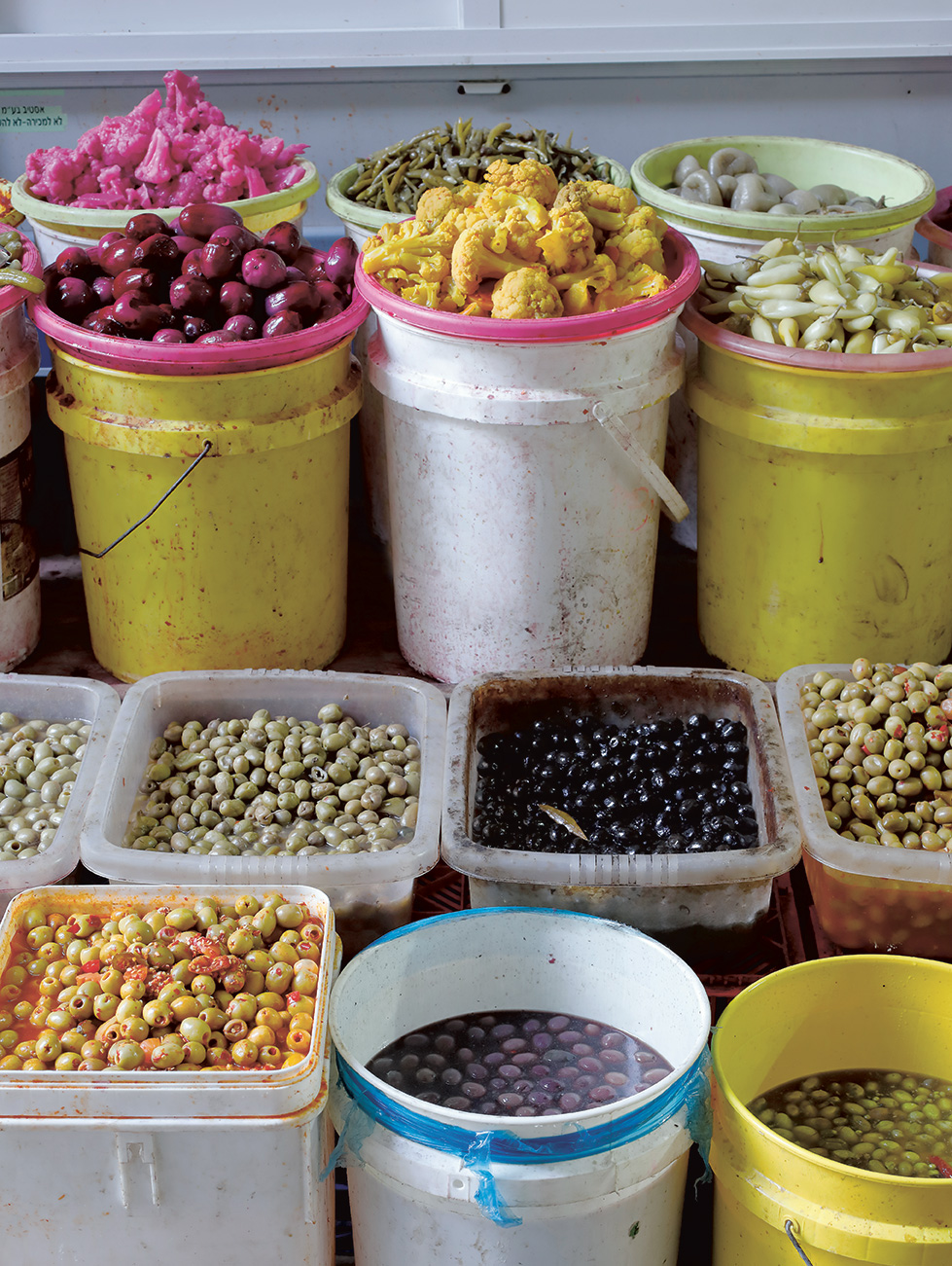 Olives and pickles vendor in the Old City of Jerusalem