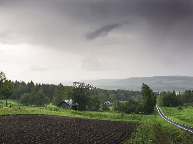 Fields and hills close to my house, Jämtland, Sweden, June 2014. Photograph by Magnus Nilsson. From The Nordic Cookbook