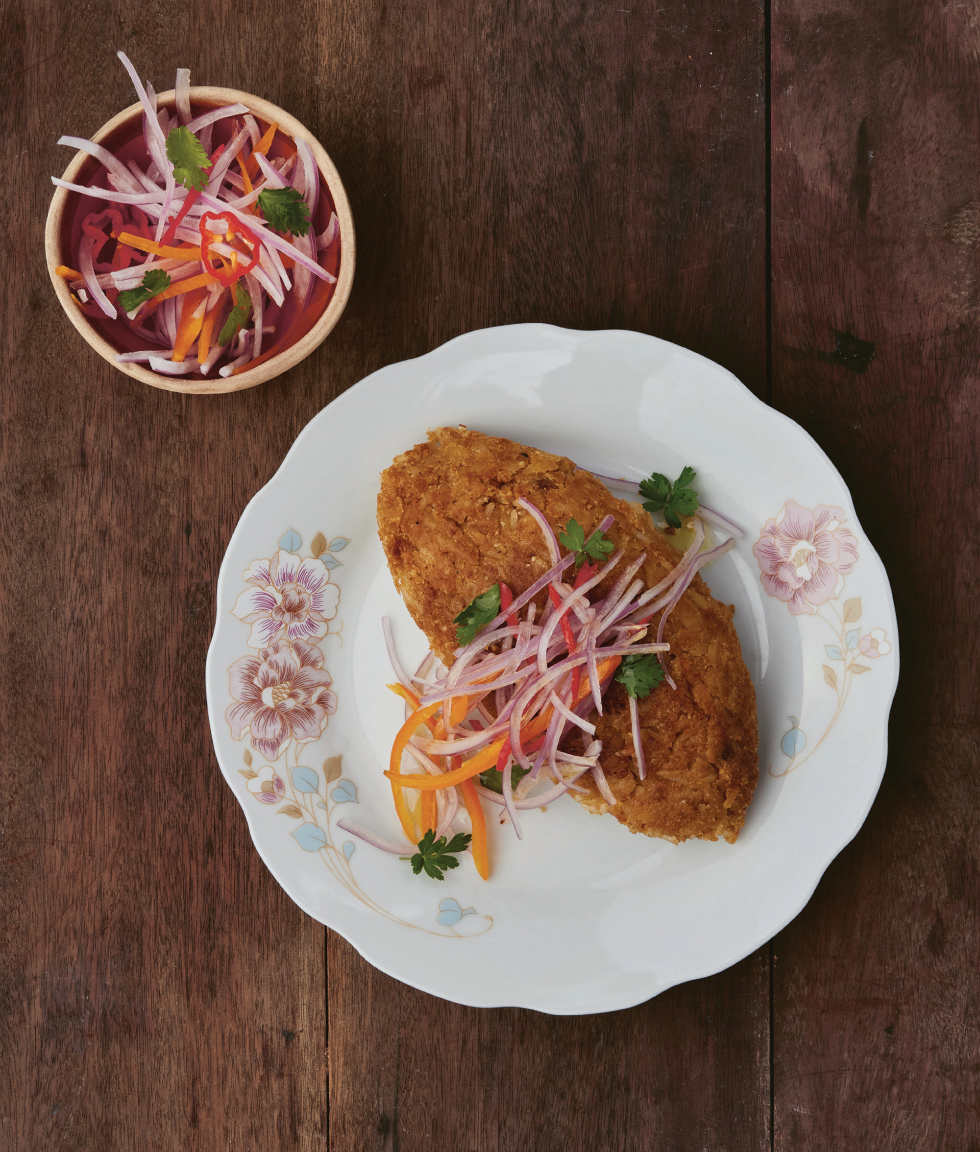 Peruvian leftover rice and beans or 'tacu tacu' 