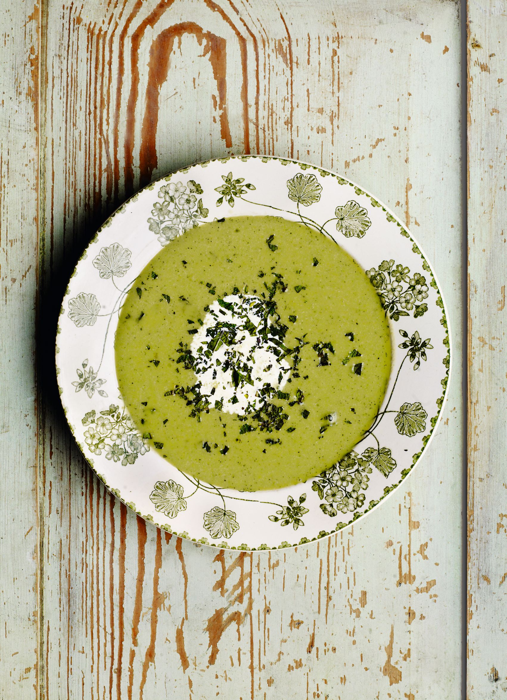 Pea and mint soup, from The Great Dixter Cookbook