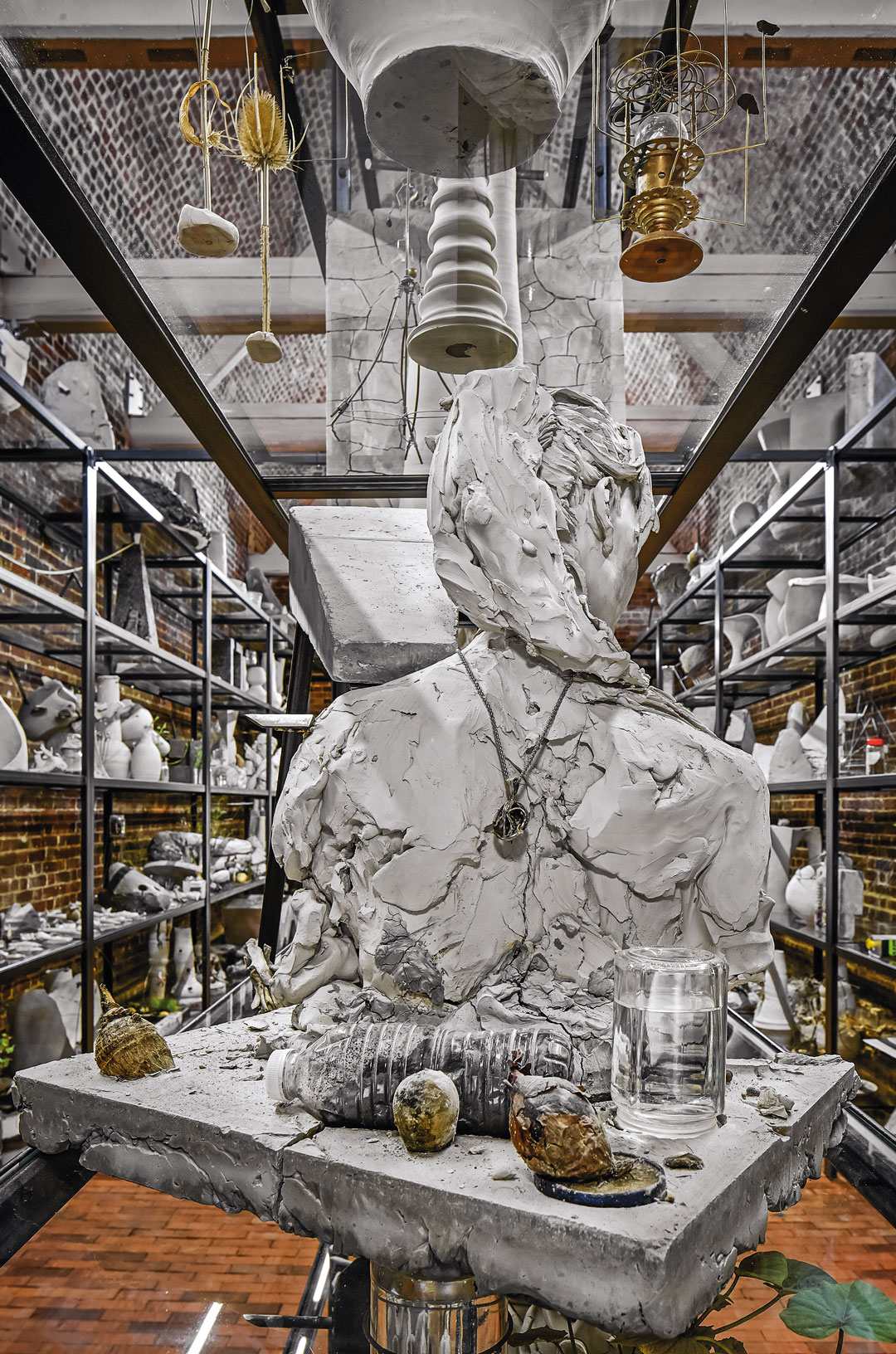 Adrián Villar Rojas, Today We Reboot The Planet, 2013. Organic, inorganic, human and machine-made matter including unfired clay, cement, hand-made bricks, metal, glass, collected in London and Rosario. Installation view at the Serpentine Sackler Gallery, London, 2013. Artwork © Adrián Villar Rojas