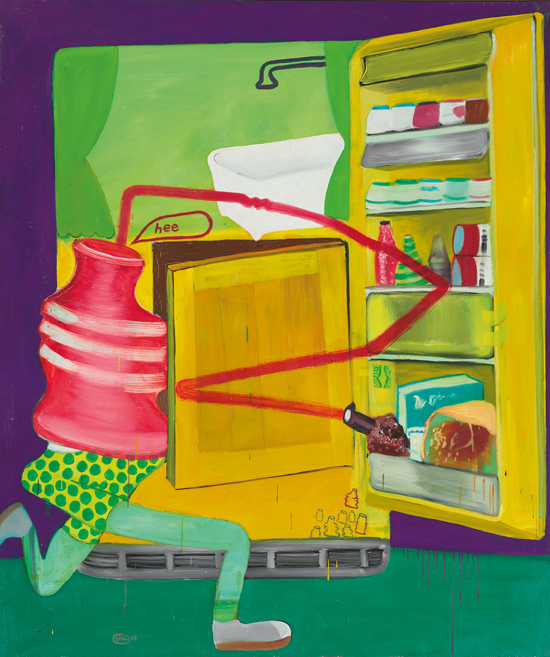 Peter Saul, Ice Box #8, 1963. Oil on canvas, 74 3/4 x 63 in (189.9 x 160 cm). Hall Collection. Courtesy Hall Art Foundation. Photo: Jeffrey Nintzel