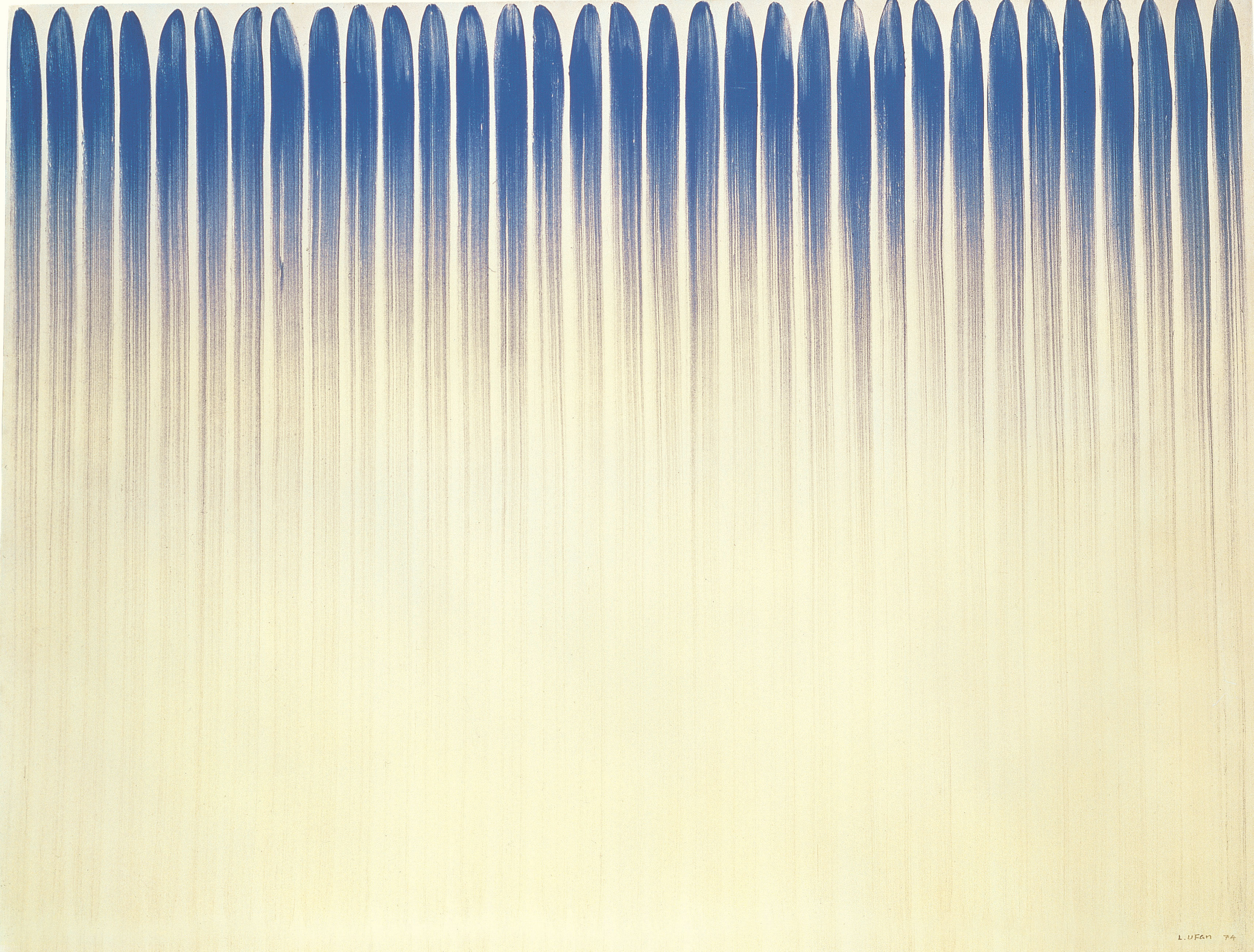 Lee Ufan, From Line, 1973, glue and mineral pigment on canvas