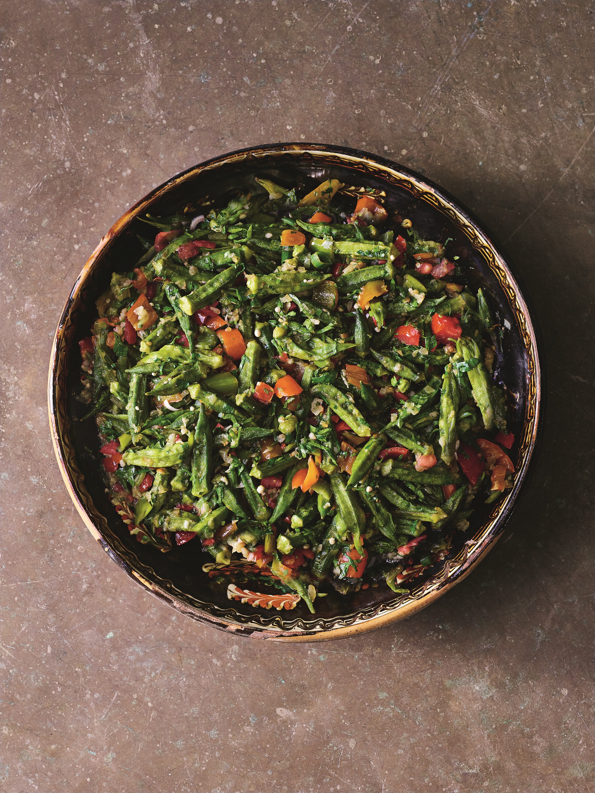 Okra in Lemon-Cilantro Sauce, from The Arabesque Table