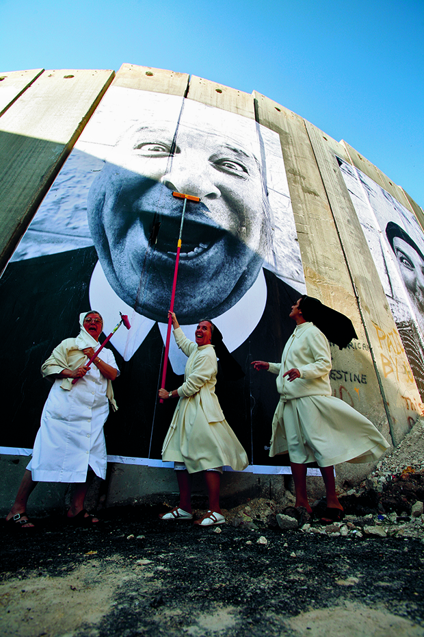 Separation Wall, Palestinian side, Bethelhem, 2007. From JR: Can Art Change the World?