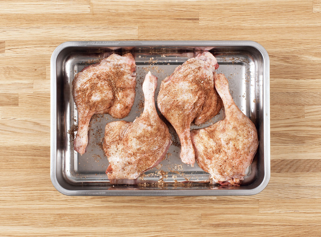 The duck, before being cooked, in Jane Hornby's crispy duck pancakes