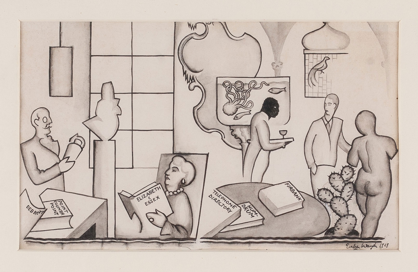 Untitled drawing (1929) by Evelyn Waugh