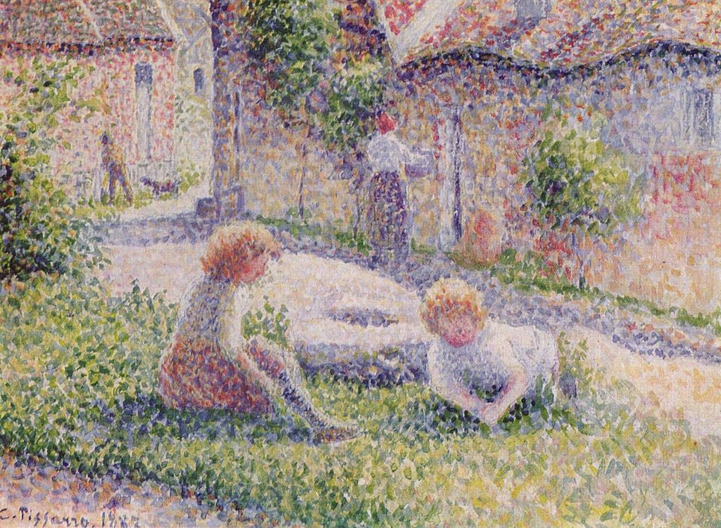 Children on the farm (1887) by Camille Pissarro