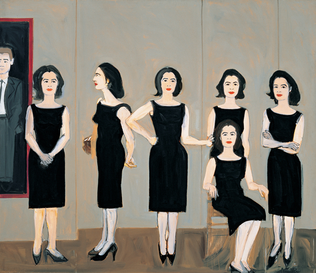 The Black Dress (1960) by Alex Katz. As reproduced in our book