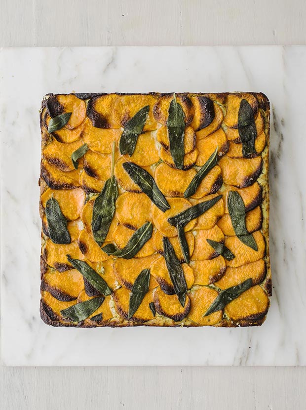 Torta di Ricotta, Salvia, e Patata Dolce Ricotta, Sage and Sweet Pototato Tart. Photo credit: © Phaidon Press: Liz and Max Haarala Hamilton. From The Italian Cooking School: Pizza