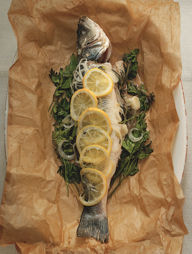 Sea Bass Baked in a Package from The Silver Spoon: Quick and Easy Italian Recipes