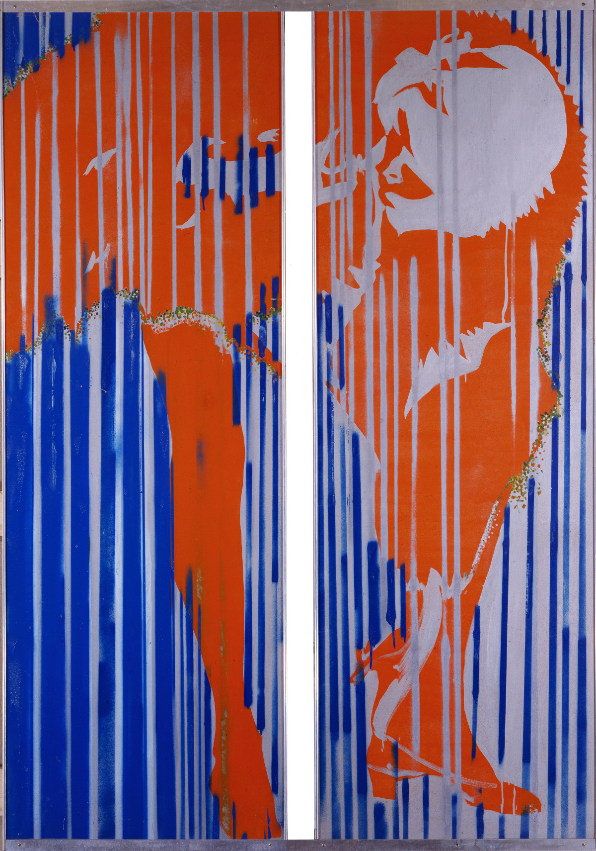 Mi si e’ sfilata la scarpa (My Shoe Slipped Off), 1968. Pencil, coloured aluminum and enamel on canvas, metal frame. Cm 180x127. Photograph by Giuseppe Schiavinotto. Courtesy of Goffredo Parise - Giosetta Fioroni Archive