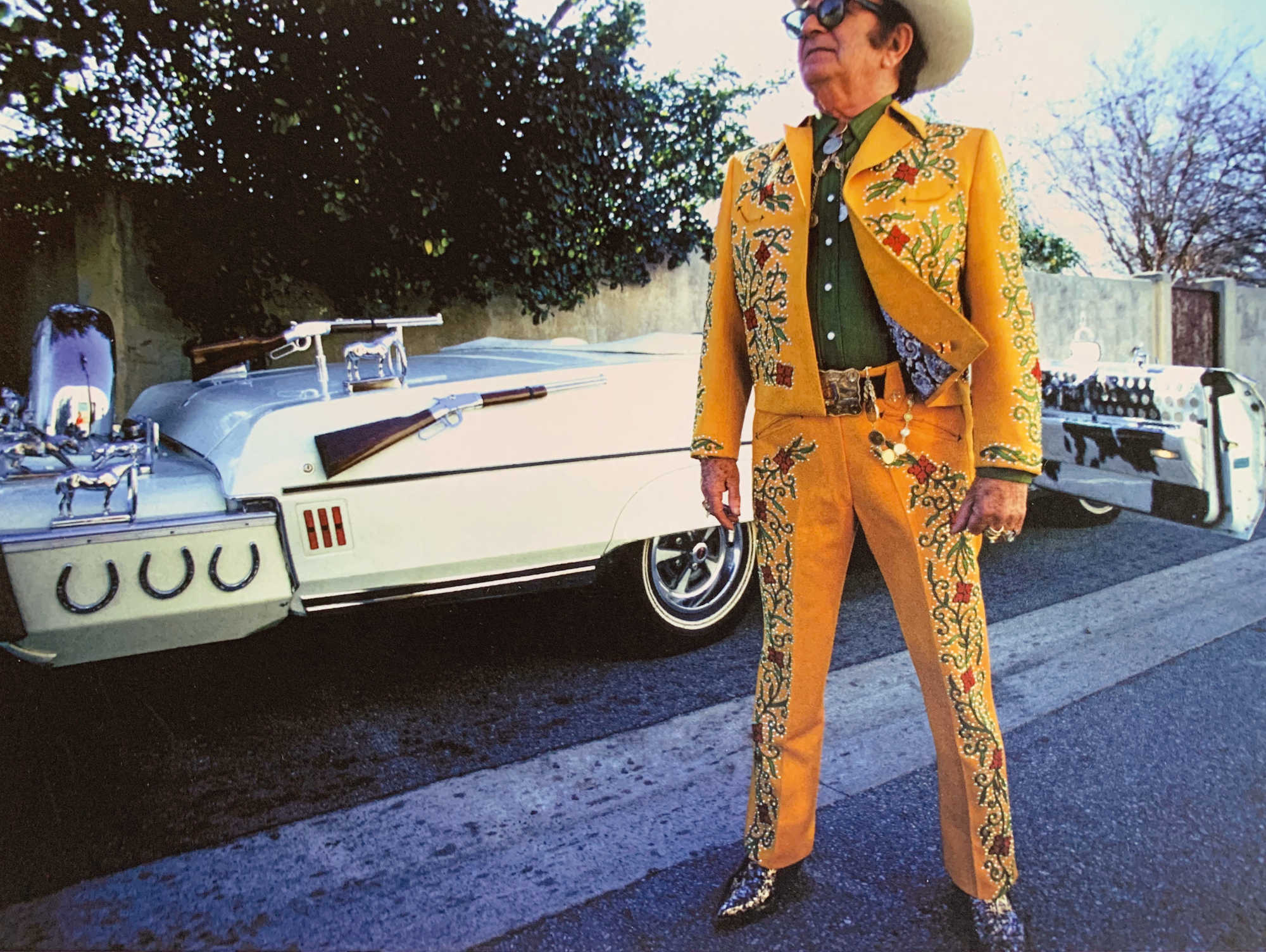 Nudie Cohn in one of his designs, 1973. Photograph by Mike Salisbury