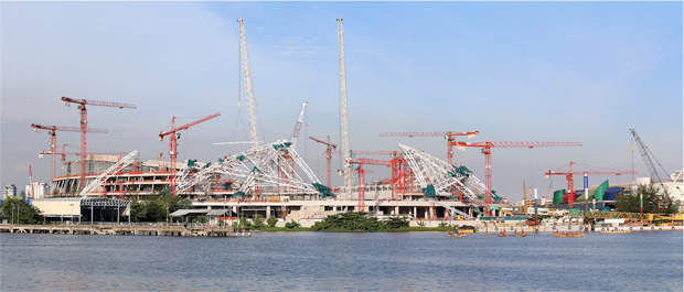 Work on The National Stadium - photo courtesy Arup