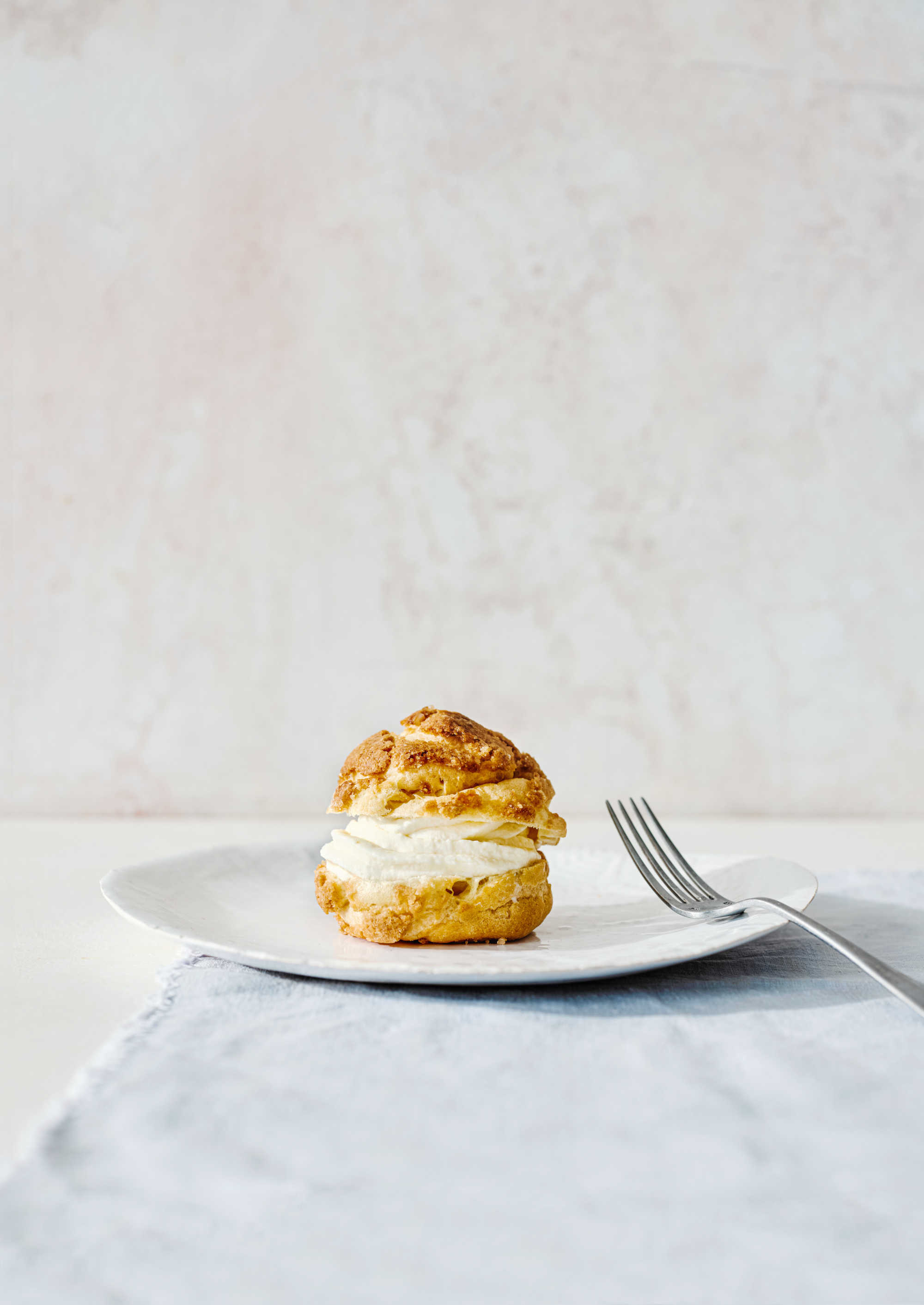 Craquelin Choux with Pear Chantilly Cream