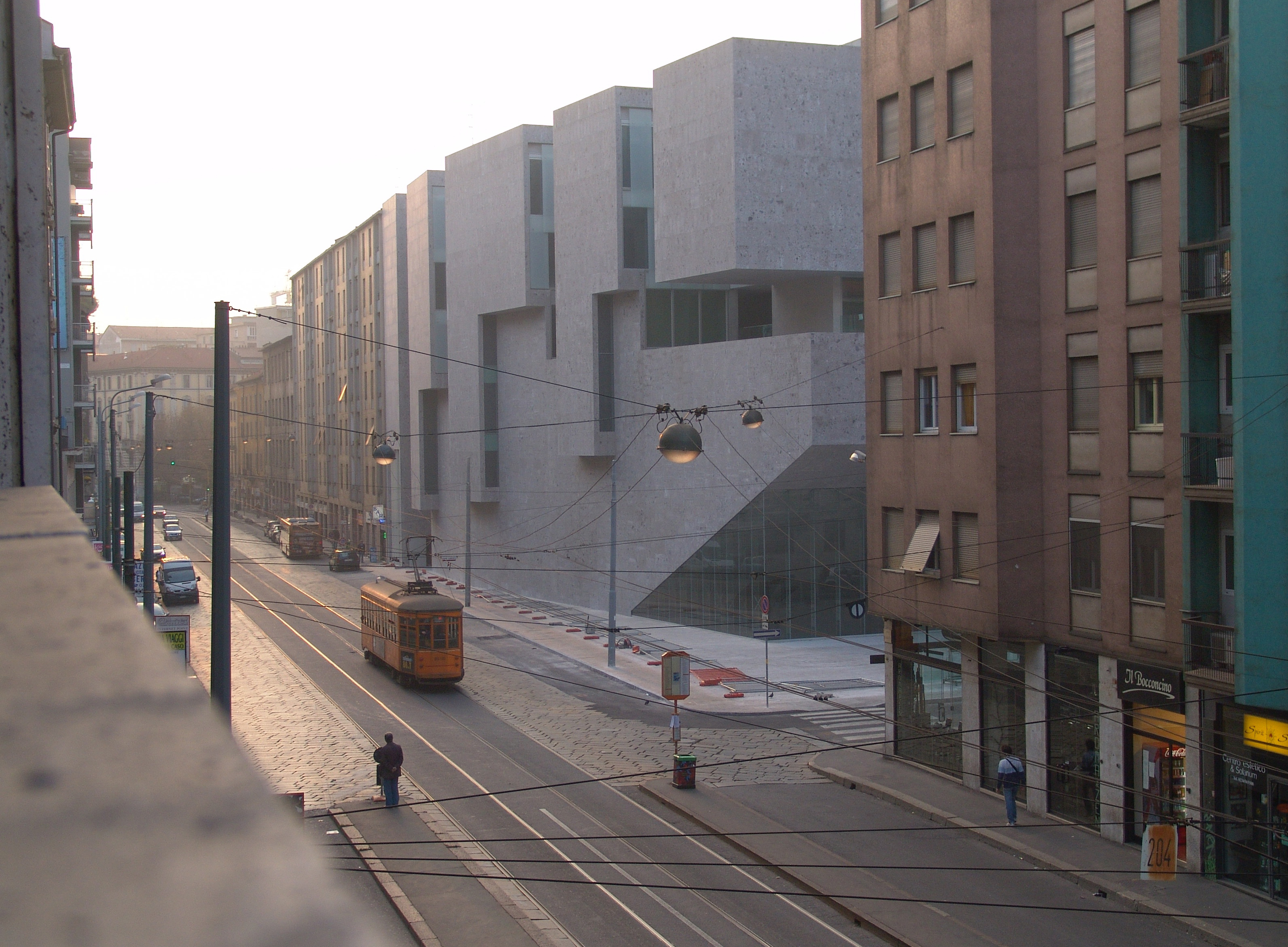 Università Luigi Bocconi, Milan, Italy, Grafton Architects, 2002–8; corner view during construction. Picture credit: Federico Brunetti  