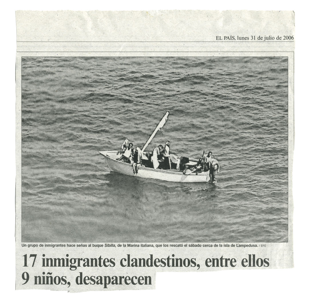A cutting from from Francis Alÿs's notes for his 2006 project Bridge/Puente