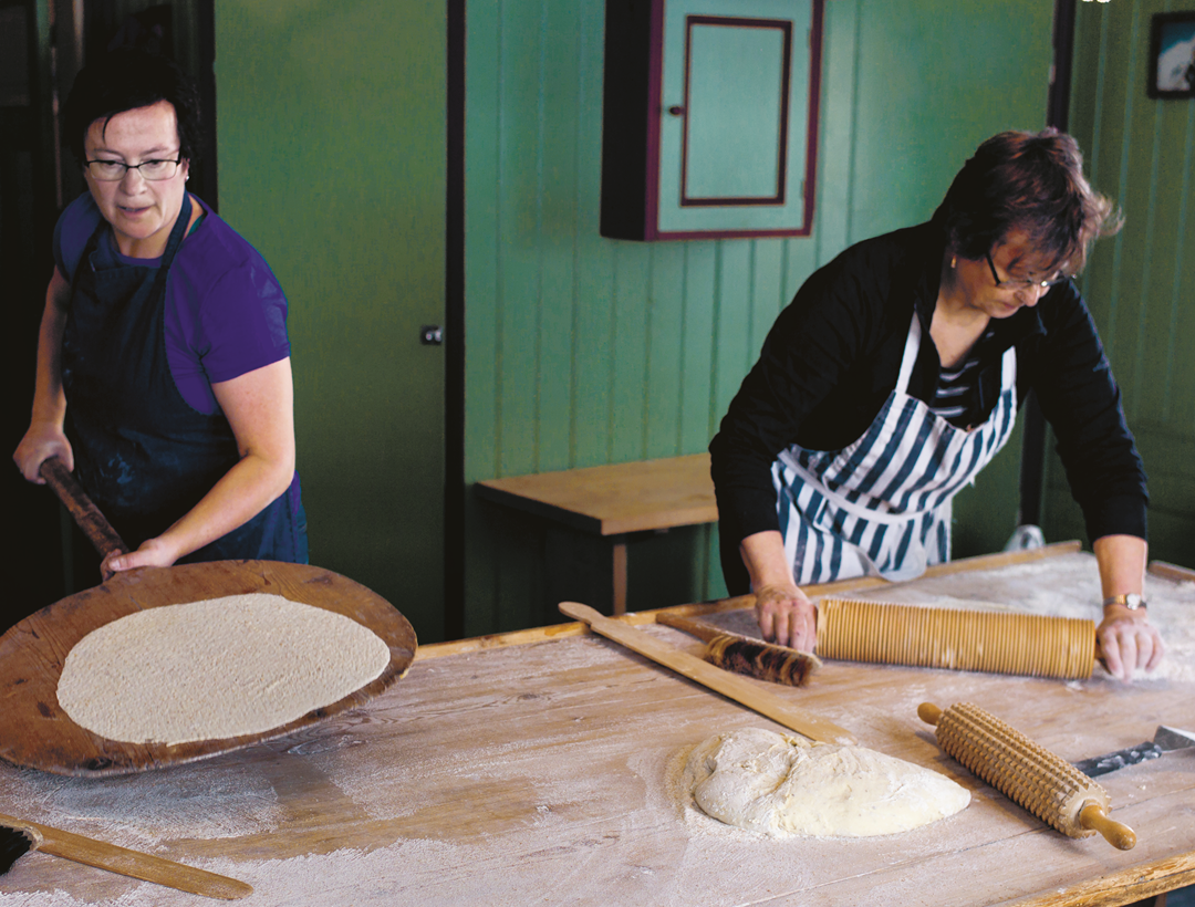 Nilsson's mum and aunt baking, from The Nordic Baking Book