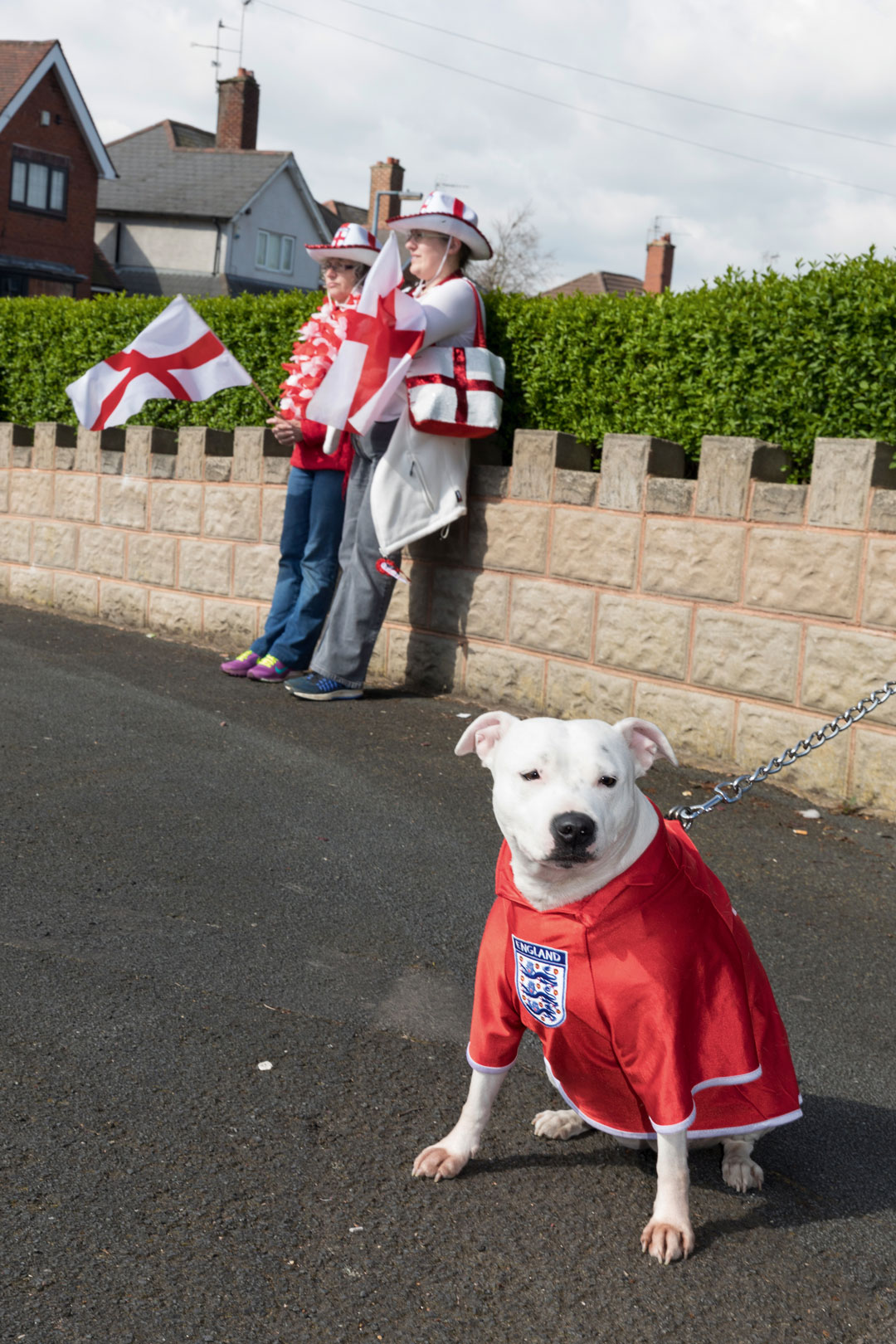 Stone Cross Parade, St George’s Day, West Bromwich, the Black Country, England, 2017, by Martin Parr