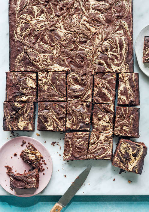 Tahini and chocolate date brownie