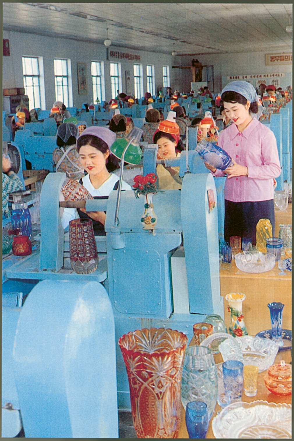 A postcard picturing Nampo glassworks, as featured in Made in North Korea